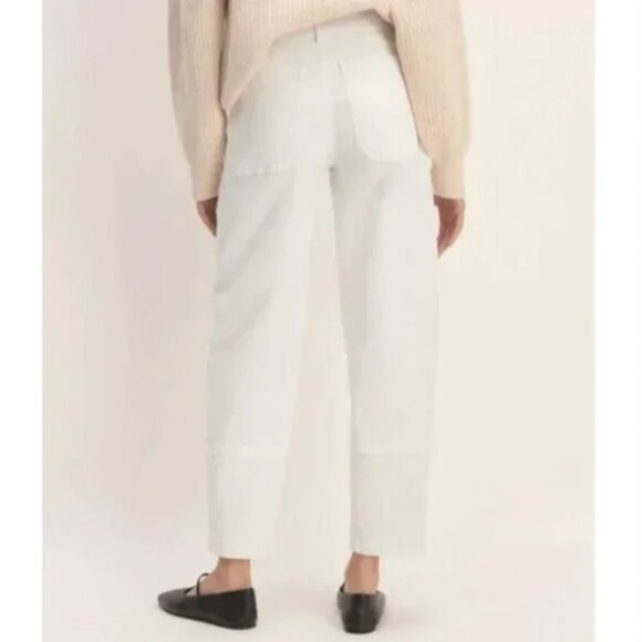 Everlane Cream Women's Barrel Pants 6 - Picture 5 of 13